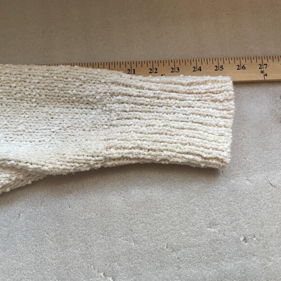 J Jill Sweater Women Extra Large Beige Cowl Neck Boucle Knit Boxy Pullover Top - Picture 8 of 13